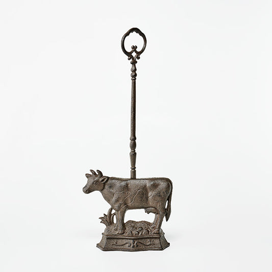 Cow Doorstop with Handle | Vintage Cast Iron Farmhouse Decor