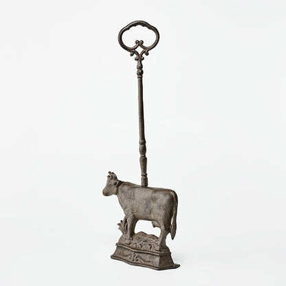 Cow Doorstop with Handle | Vintage Cast Iron Farmhouse Decor