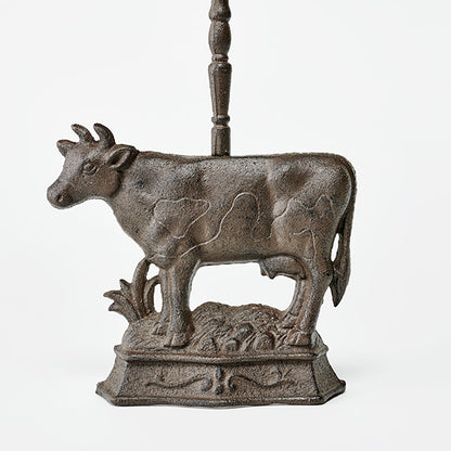 Cow Doorstop with Handle | Vintage Cast Iron Farmhouse Decor