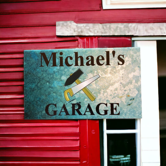Garage Rustic Saw Custom Personalised Sign