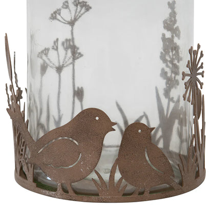 Candle Holder Set of 2 Rustic Birdie Bird