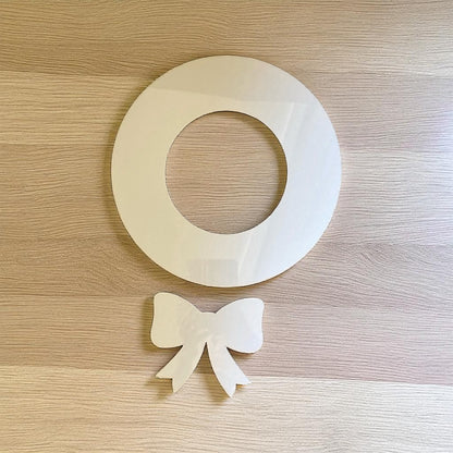Wreath Bow Acrylic MDF Christmas Craft Laser Cut Shape