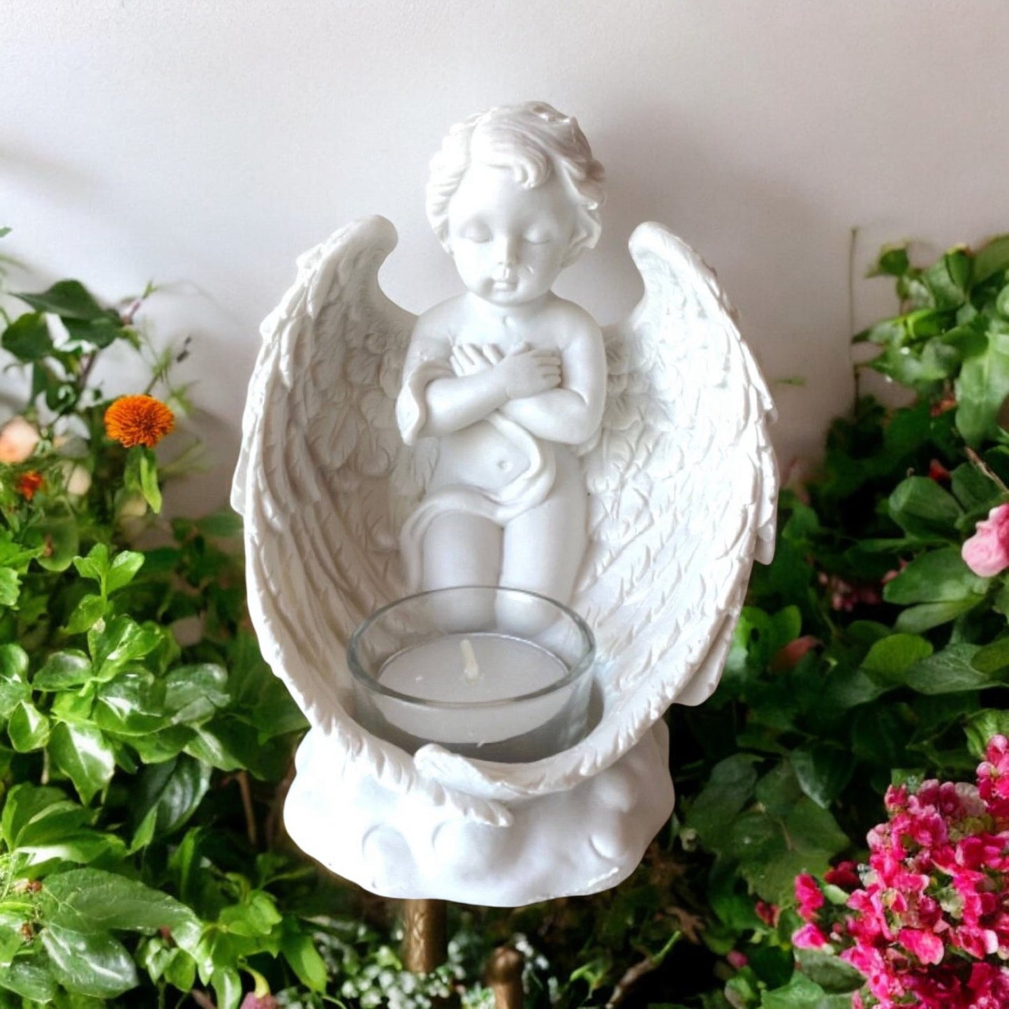 Cherub Angel with Tealight Candle