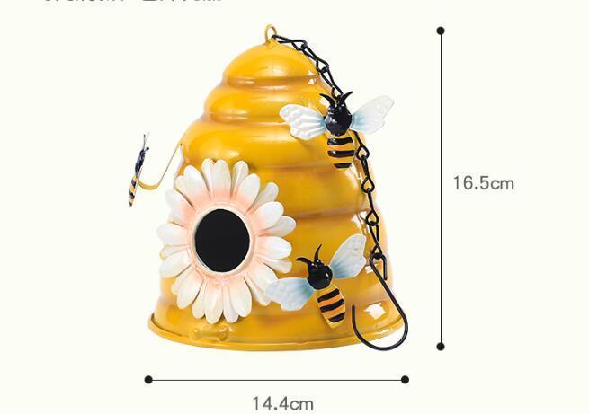 Bee Hive Yellow Decorative Bird House Garden - The Renmy Store Homewares & Gifts 