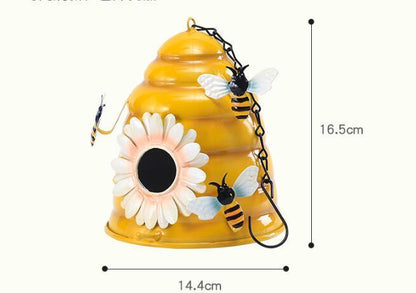 Bee Hive Yellow Decorative Bird House Garden - The Renmy Store Homewares & Gifts 