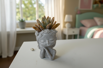 Handmade Concrete Planter Pot Flower Girl | Australian Made Succulent Pot