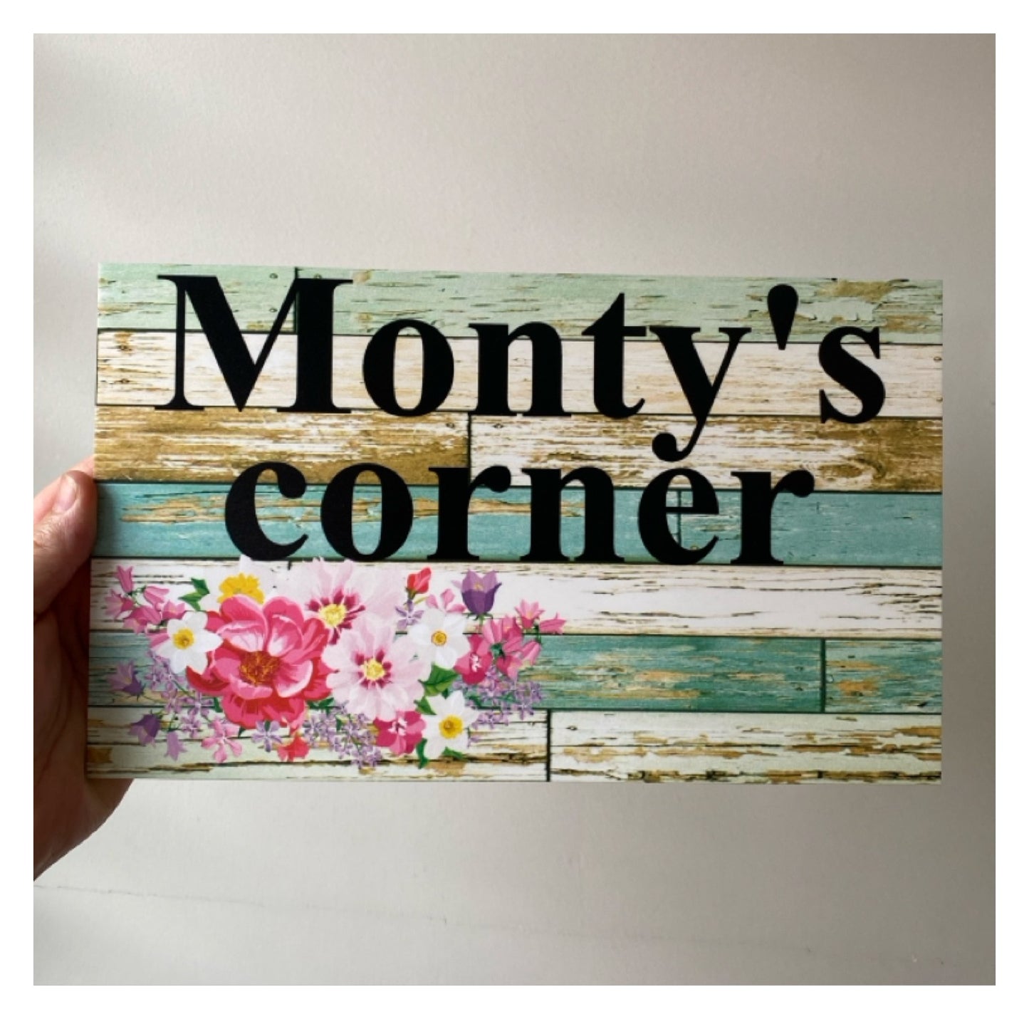 Floral Spring Pink Cottage Custom Sign