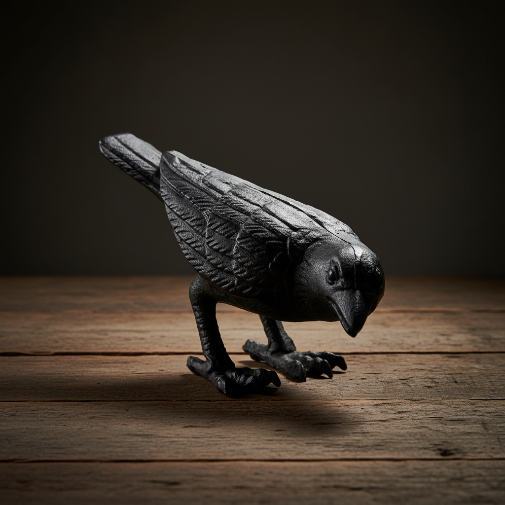 Crow Bird Cast Iron Ornament | Vintage Rustic Farmhouse Decor