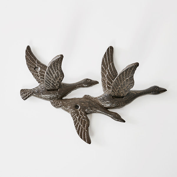Duck Geese Cast Iron Wall Hook | Rustic Farmhouse Bird Hook 14x20x7cm