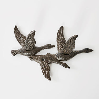 Duck Geese Cast Iron Wall Hook | Rustic Farmhouse Bird Hook 14x20x7cm