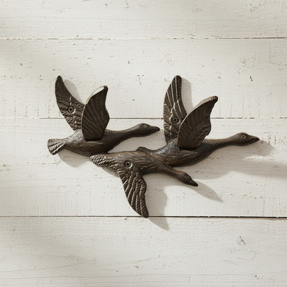 Duck Geese Cast Iron Wall Hook | Rustic Farmhouse Bird Hook 14x20x7cm