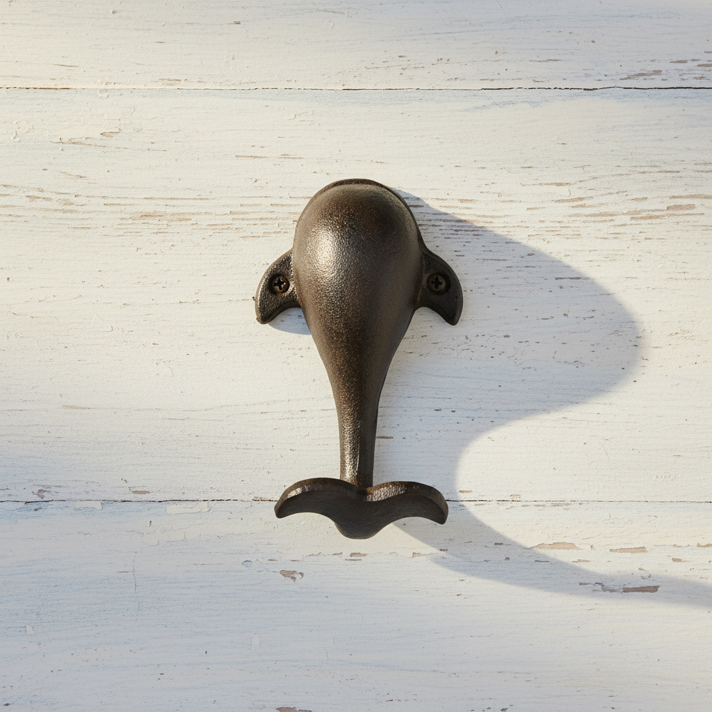 Whale Cast Iron Wall Hook | Coastal Nautical Decor