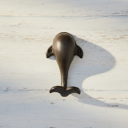Whale Cast Iron Wall Hook | Coastal Nautical Decor