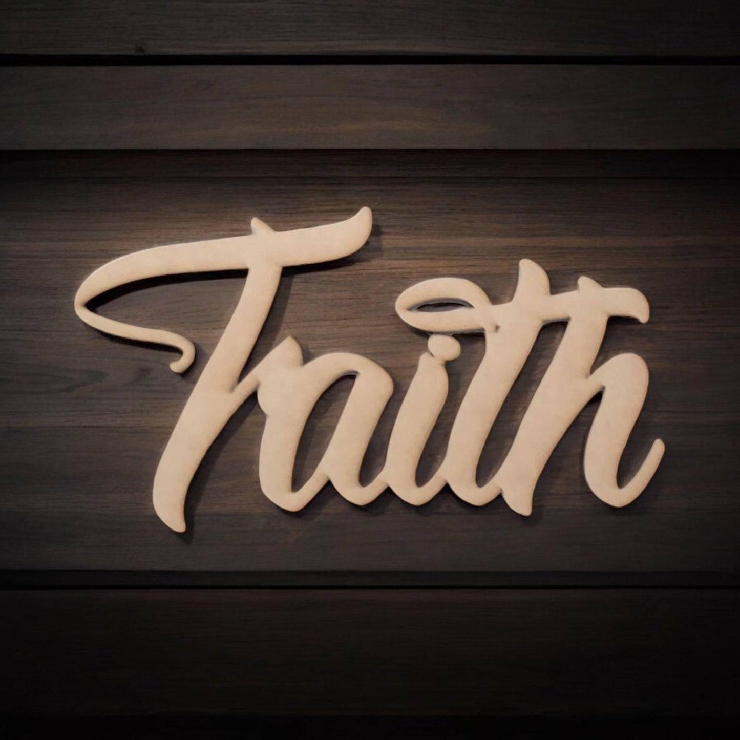 Faith Word Wall Quote Art DIY Raw MDF Timber Wood - The Renmy Store Homewares & Gifts 