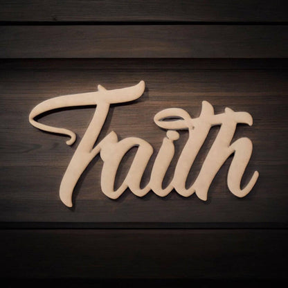 Faith Word Wall Quote Art DIY Raw MDF Timber Wood - The Renmy Store Homewares & Gifts 