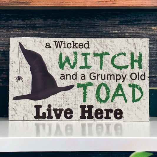 Wicked Witch Grumpy Toad Live Here Sign - The Renmy Store Homewares & Gifts 