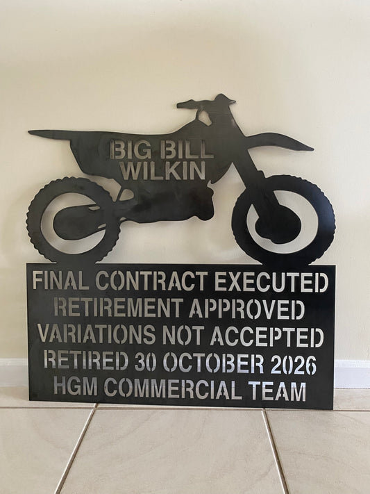 Custom Motorbike Property & Shed Sign | Rusty Metal Aussie Made