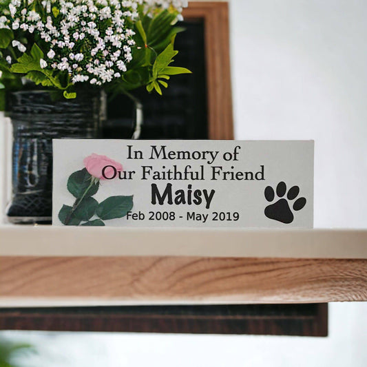 Custom Pet RIP Memorial Dog Cat Sign Rose - The Renmy Store Homewares & Gifts 