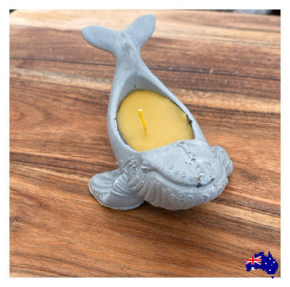 Pure Beeswax Whale Coastal Candle Aussie Handmade