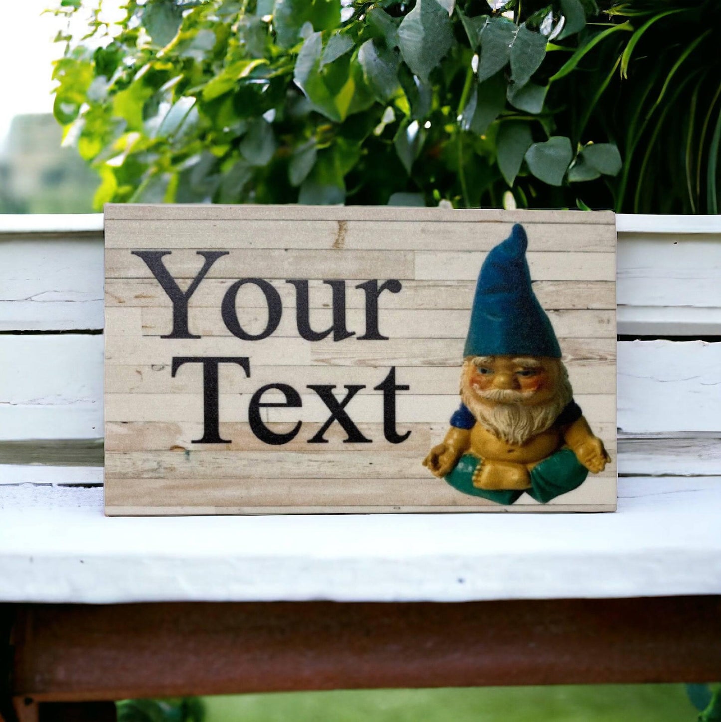 Gnome Custom Personalised Rustic Garden Sign - The Renmy Store Homewares & Gifts 