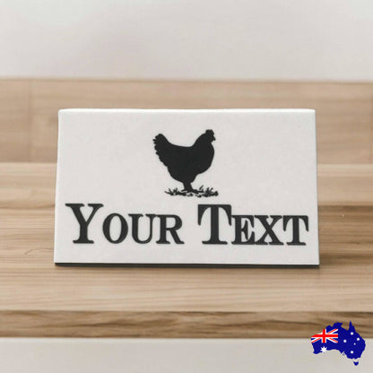 Chicken Hen Custom Personalised White Sign - The Renmy Store Homewares & Gifts 