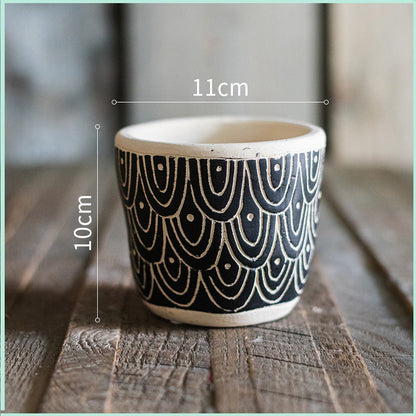 Planter Pot Garden Succulent Cactus Plant Rustic Black