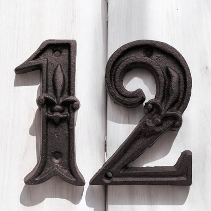 House Door Numbers French Provincial Fleur 1-10 Cast Iron