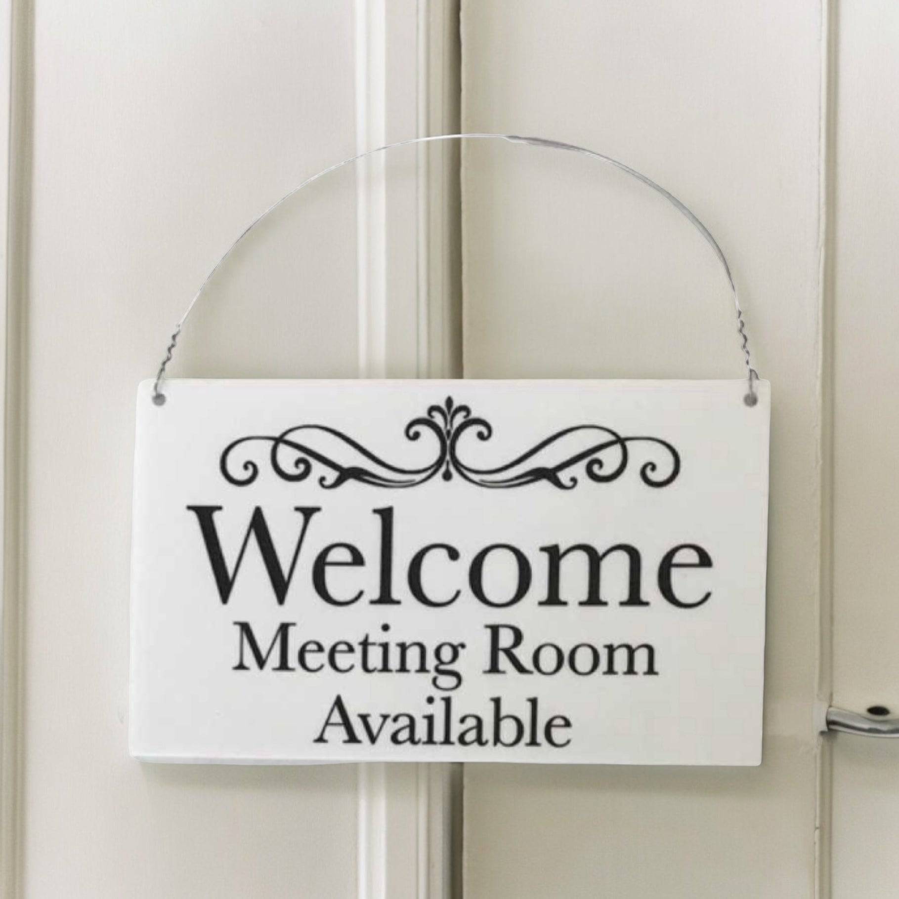 Meeting in Progress Room Available Hanging Black Sign - The Renmy Store Homewares & Gifts 