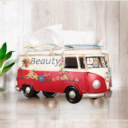 Tissue Box VW Van Coastal Beach Vibes Ornament - The Renmy Store Homewares & Gifts 