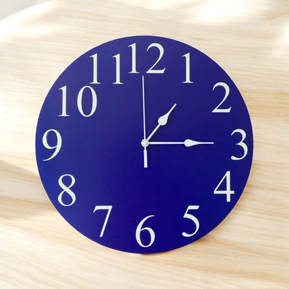 Clock Wall Dark Blue Navy White Aussie Made - The Renmy Store Homewares & Gifts 