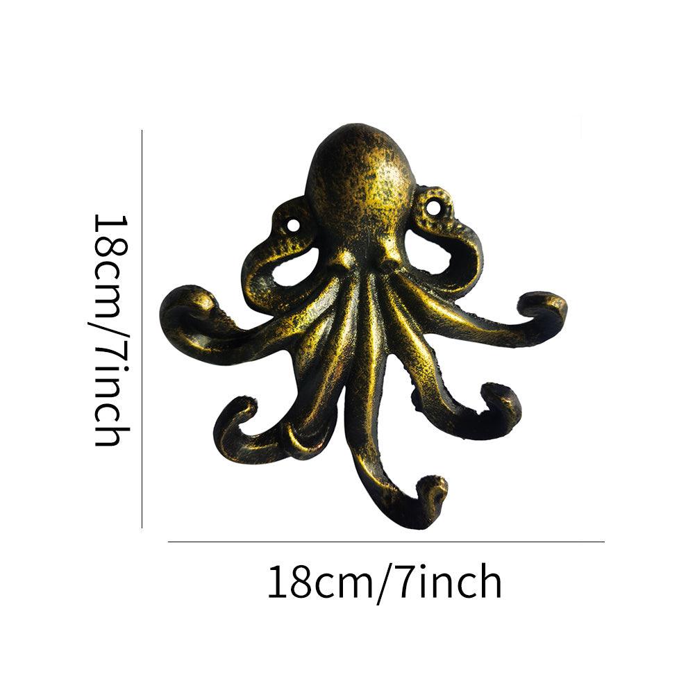 Octopus Wall Hook Coastal Cast Iron - The Renmy Store Homewares & Gifts 