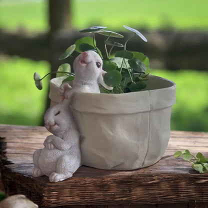 Bunny Rabbit Cuties Planter Pot Garden