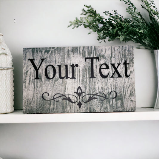 Custom Personalised White Wash Sign - The Renmy Store Homewares & Gifts 