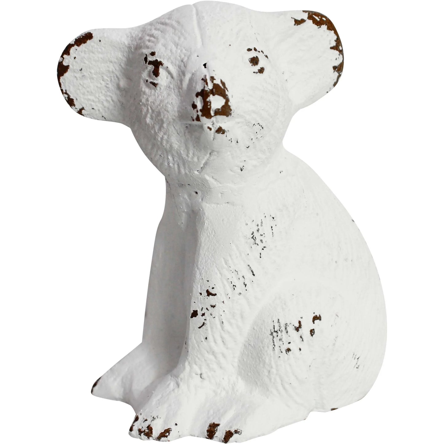 Koala Cast Iron Ornament | Rustic White Metal Figurine 13.5cm