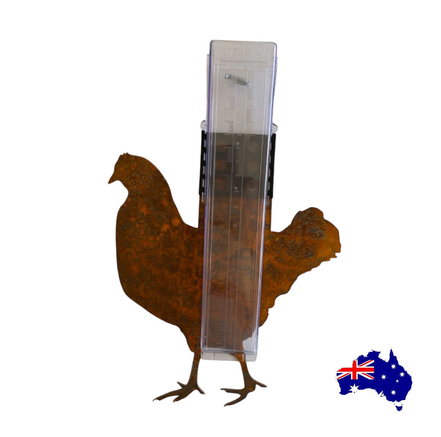 Rain Gauge Stake Wall Chicken Country Farmhouse