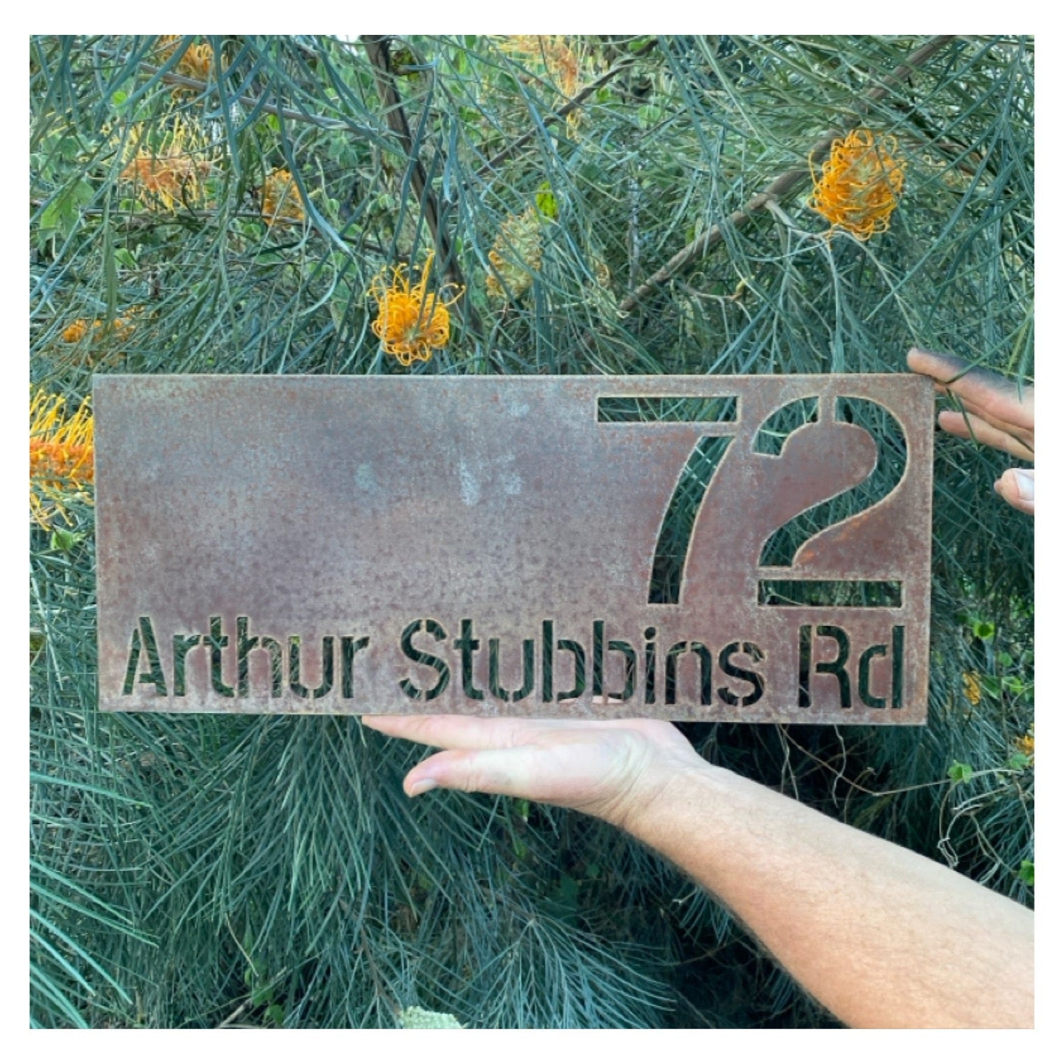 Custom House Number Address Sign - Rusty Metal Steel - Australian Made ...