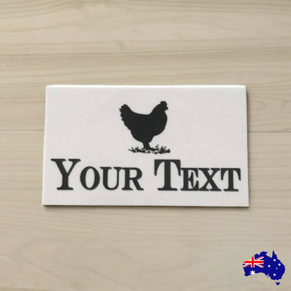 Chicken Hen Custom Personalised White Sign - The Renmy Store Homewares & Gifts 