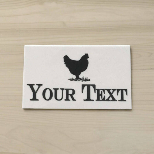 Chicken Hen Custom Personalised White Sign - The Renmy Store Homewares & Gifts 