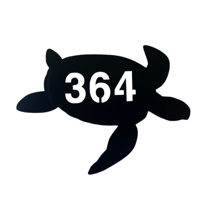 Custom Turtle House Number Coastal Sign - Personalised Rusty Metal Steel Sign - Australian Made