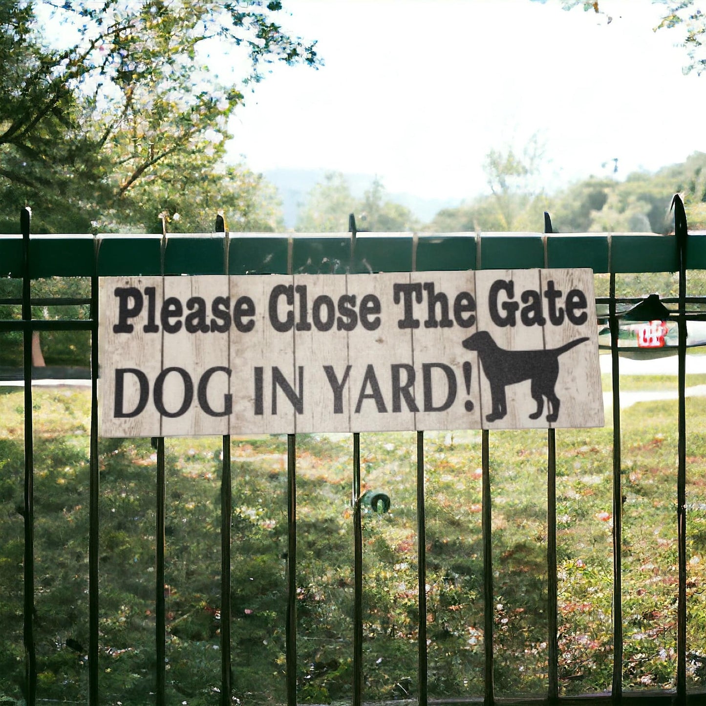 Please Close The Gate Dog or Dogs In Yard Sign - The Renmy Store Homewares & Gifts 