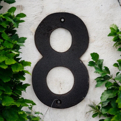 Number 8 Cast Iron Metal House Street Fence Wall Letterbox Large 16cm - The Renmy Store Homewares & Gifts 