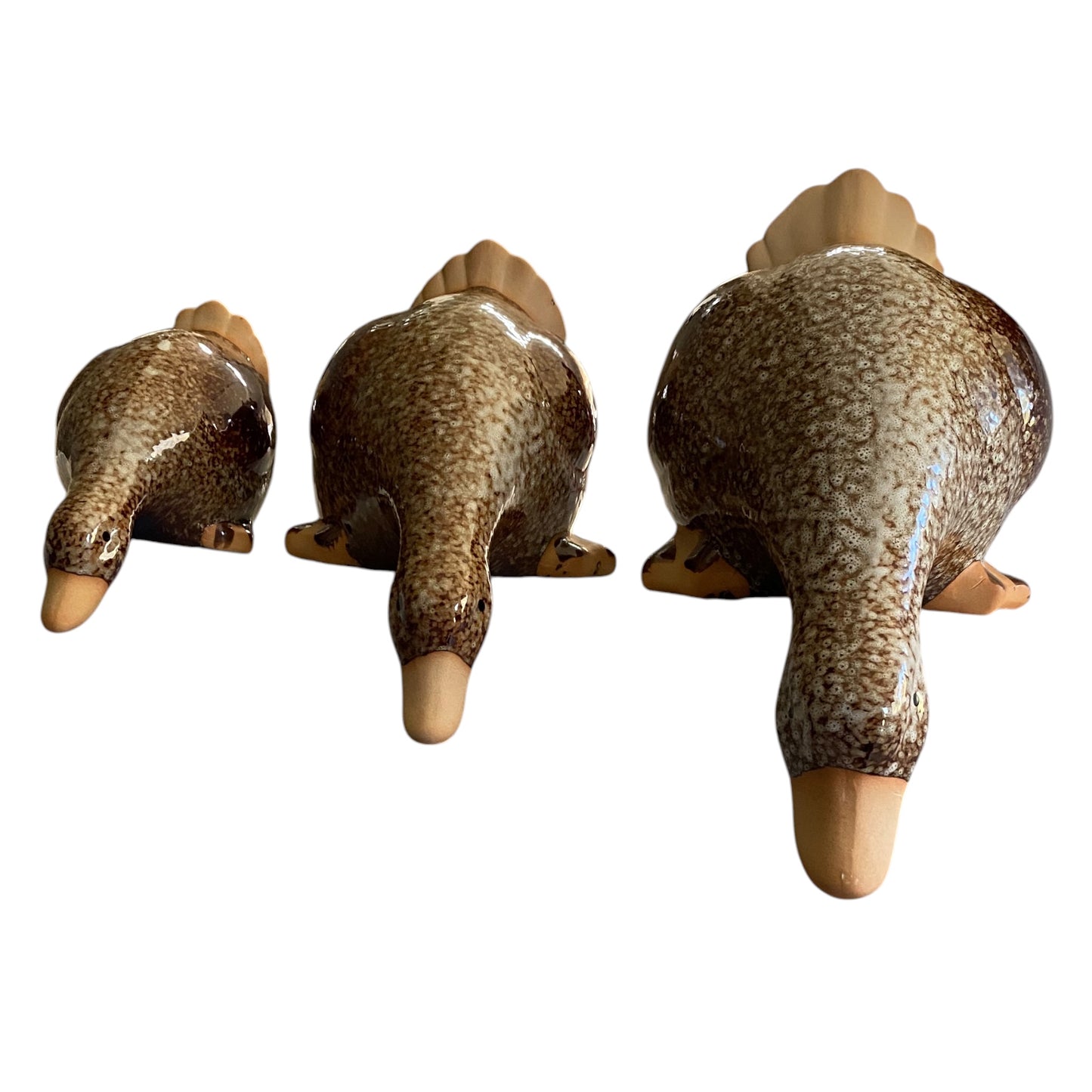 Drinking Ducks Ceramic Set of 3 | Shelf Sitters & Pond Decorations | Farmhouse Coastal Decor