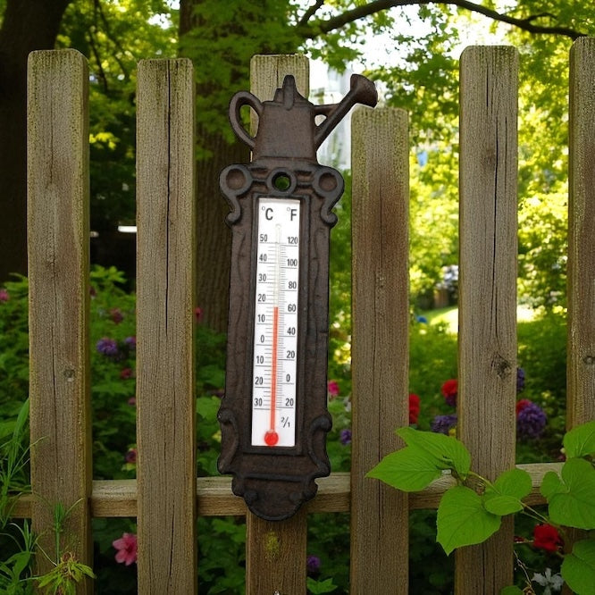 Thermometer Wall Vintage Garden Cast Iron Rustic