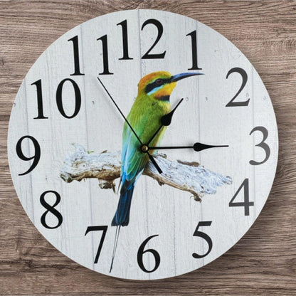 Clock Wall Bird Rainbow Bee-eater Aussie Made - The Renmy Store Homewares & Gifts 