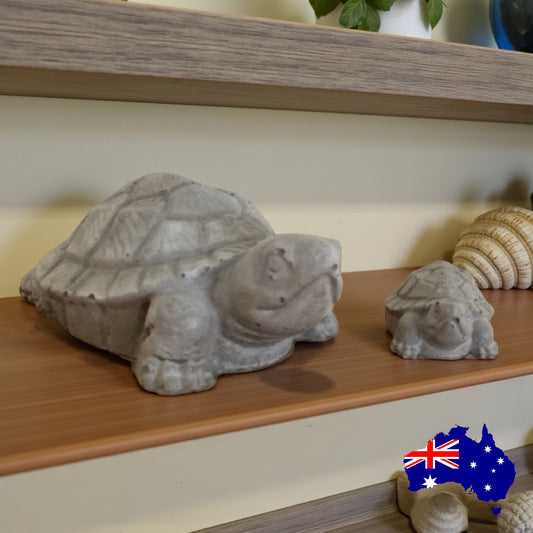 Turtle Set of 2 Aussie Handmade Concrete Coastal Decor