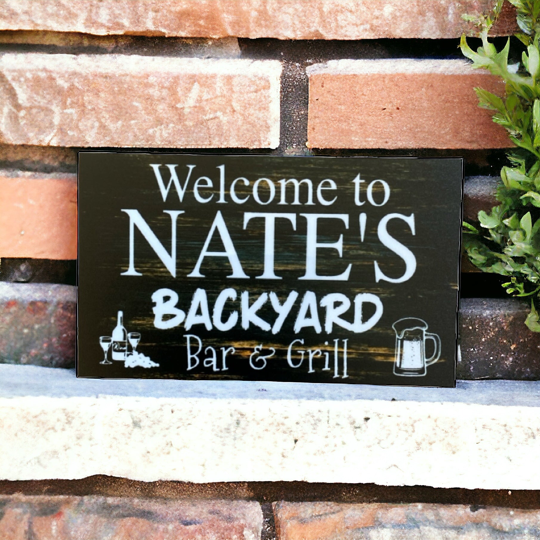 Backyard Bar and Grill Custom Personalised Sign - The Renmy Store Homewares & Gifts 