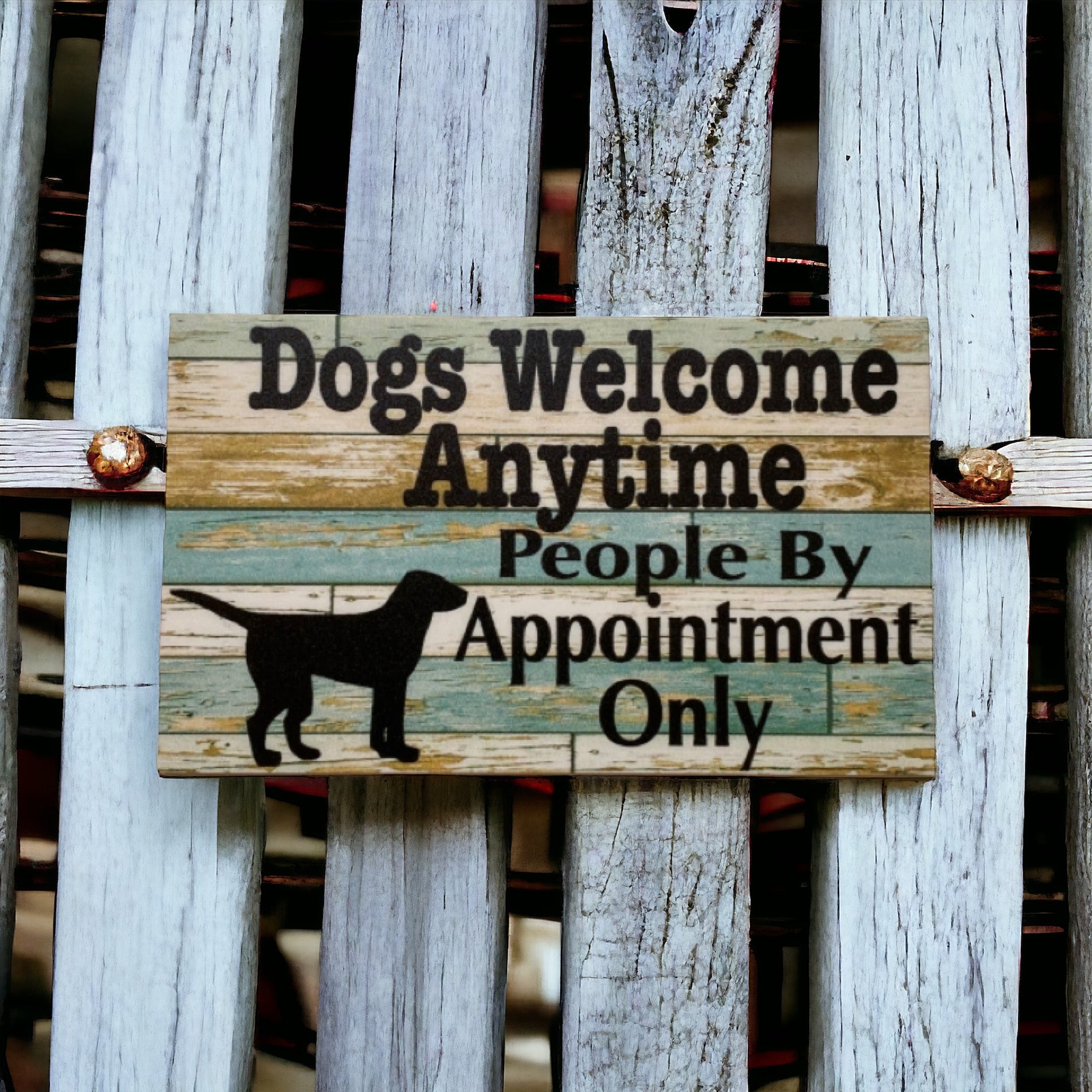 Dogs Welcome People By Appointment Sign - The Renmy Store Homewares & Gifts 