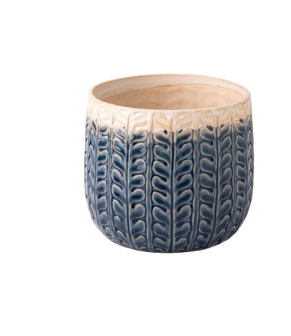 Planter Pot Garden Blue Glaze