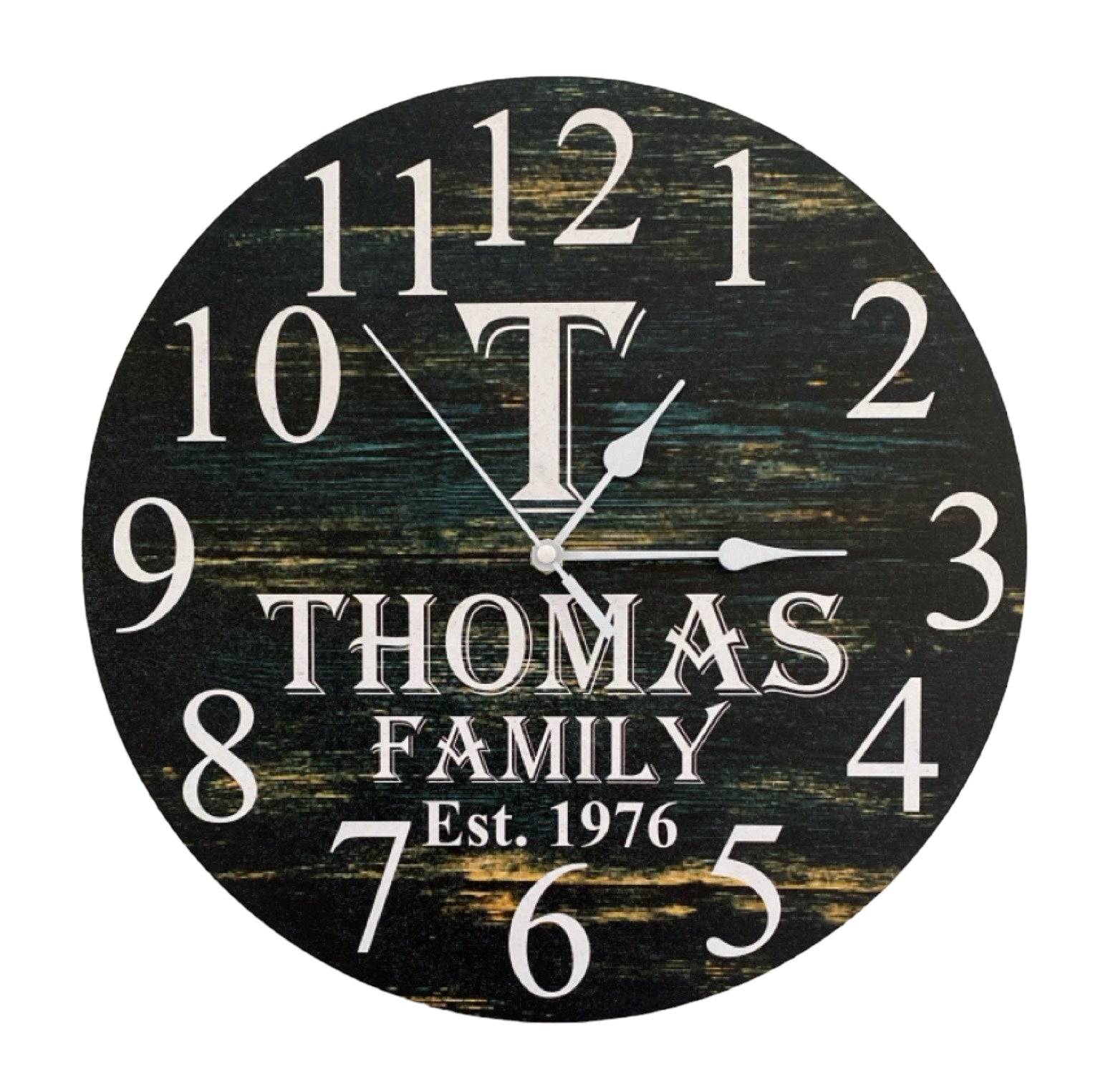 Clock Wall Family Custom Personalised Aussie Made - The Renmy Store Homewares & Gifts 