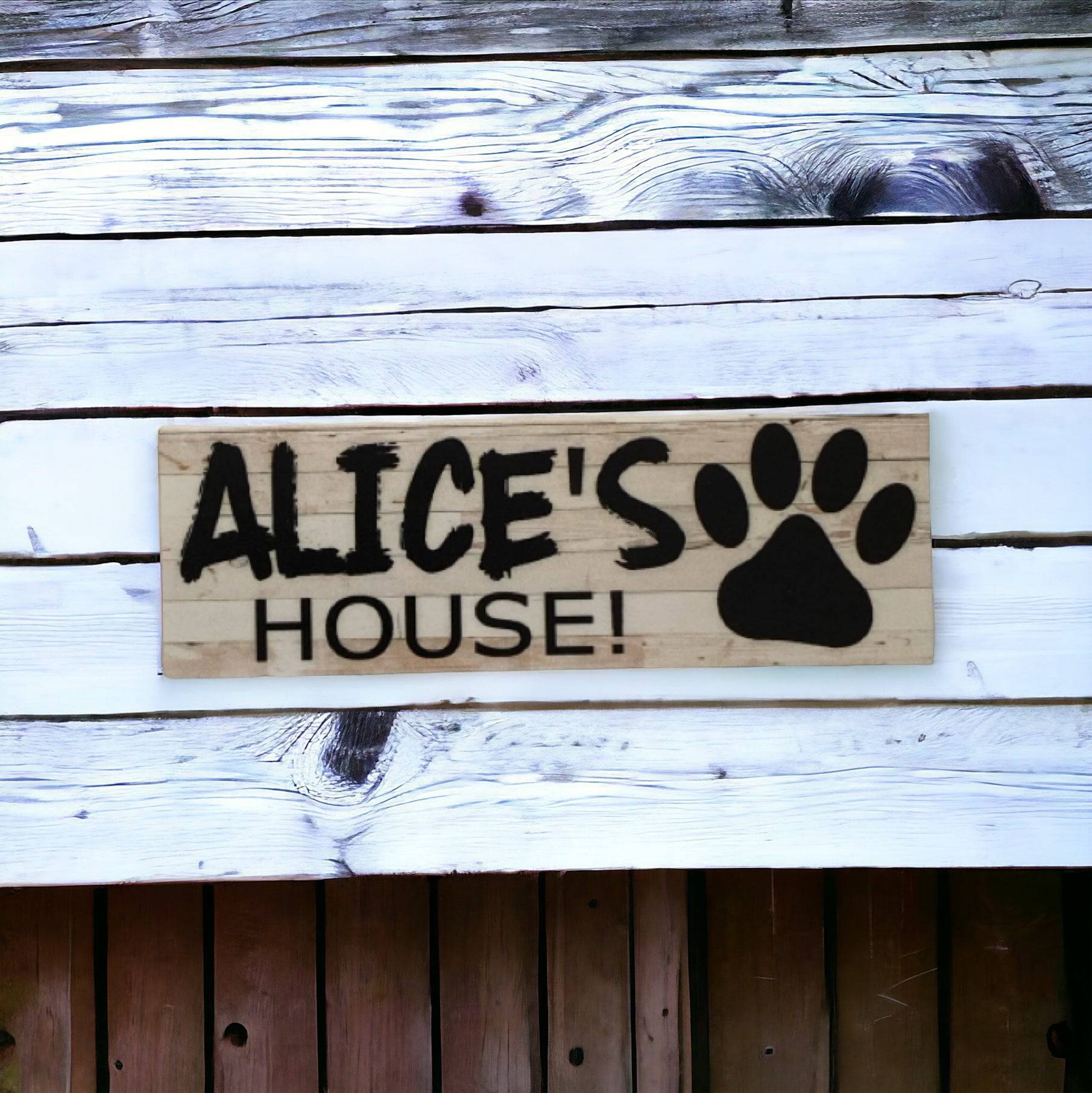 Dog Kennel House Custom Personalised Rustic Pets Name Sign - The Renmy Store Homewares & Gifts 